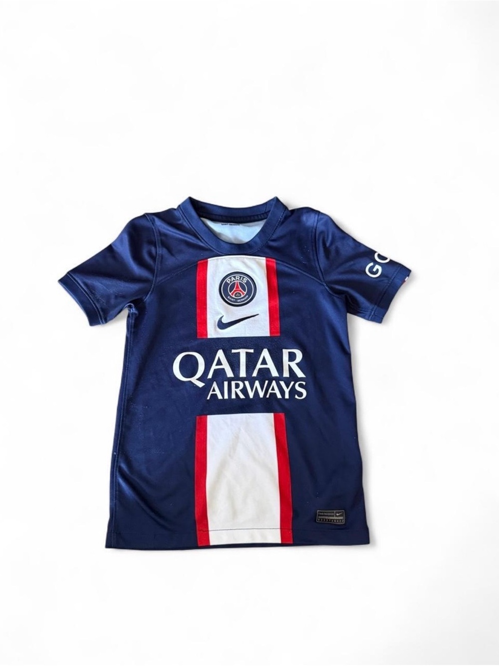 Nike Kids Navy PSG Soccer Jersey with Red and White Stripe